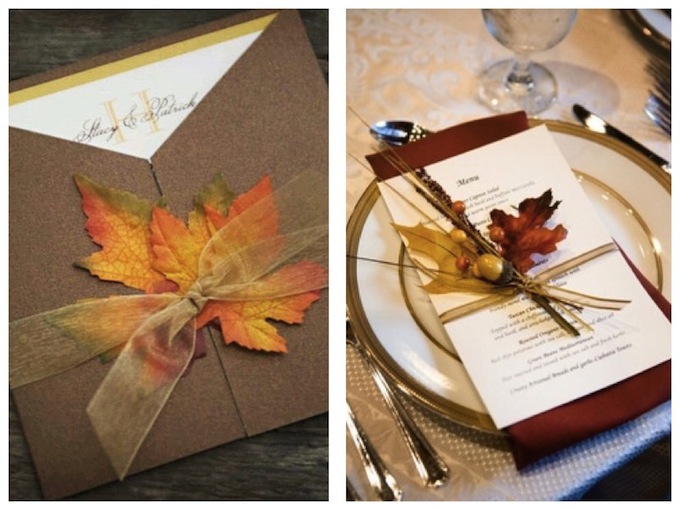 invitation-menu mariage d'automne