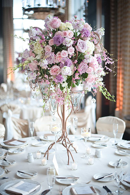 arrangement floral mauve