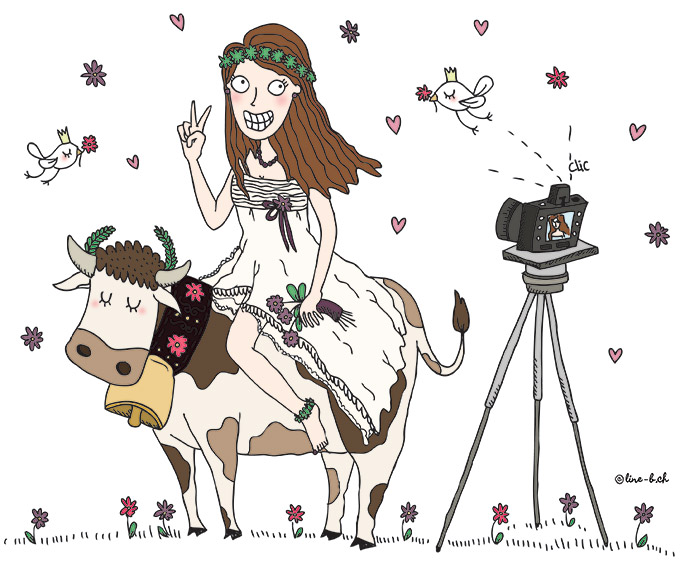 Mariée sur une vache