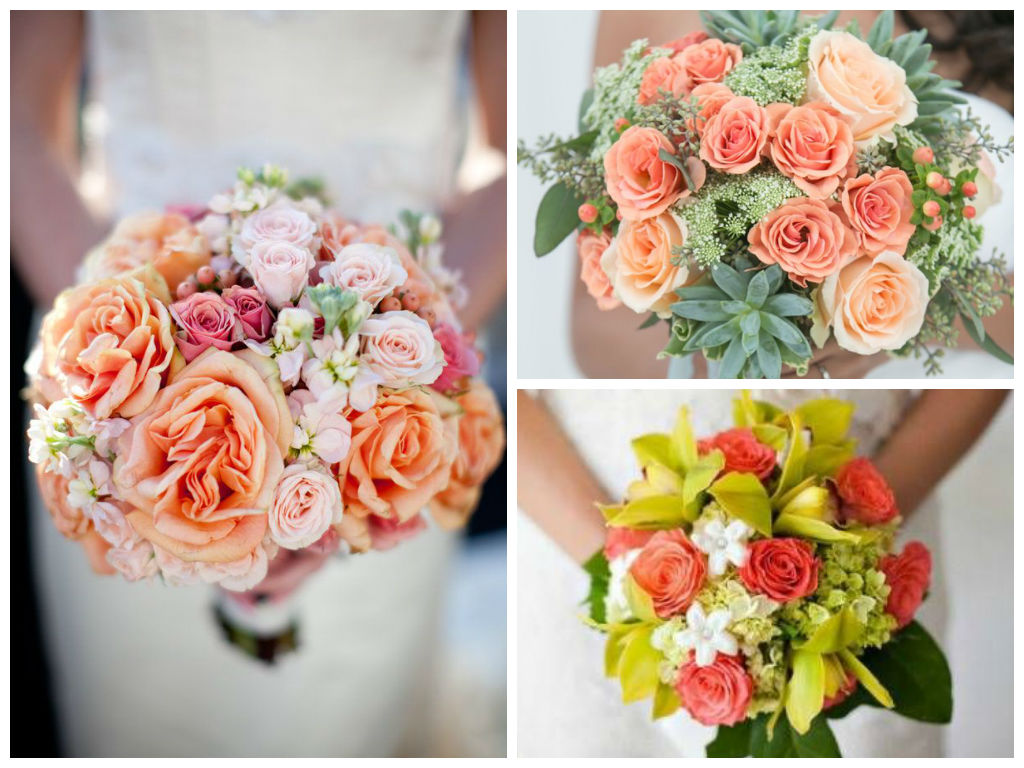 bouquets de mariée corail