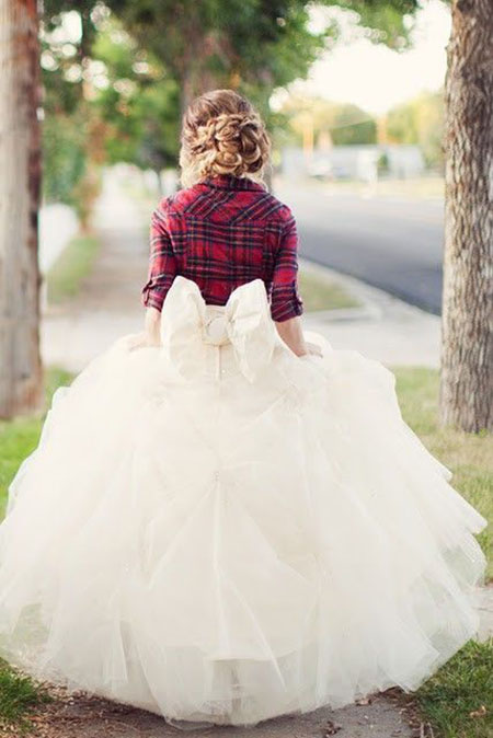 Jupon en tulle avec chemise à carreaux