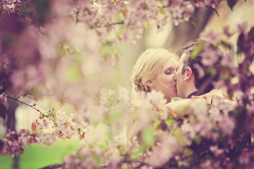photo de couple dans les fleurs
