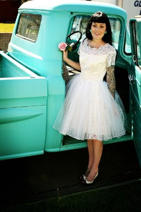 robe rockabilly béanche dentelle