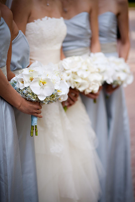 robes des demoiselles d'honneurs bleu pastel