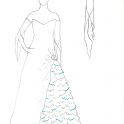 Et voilà!!!
Enfin le croquis définitif de ma future robe!
Je suis trop contente, j'ai hâte de commencer les essayages!!!

La styliste l'a appelé "Nuage de tendresse"!!