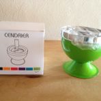 1 cendrier vert pomme (neuf, je me suis trompée de couleur) : 3.-