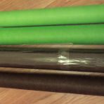 chemin de table vert et brun chocolat (48cm x 10m pour le rouleau neuf).