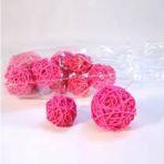 5x 10 boule en rotin fushia : 4.50/pcs