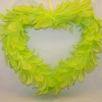 1x grand coeur en plume vert : 10.-/pcs
