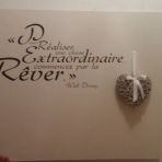 Panneau 120*90 avec citation  et cœur (utilisé pour la table à cadeaux)
